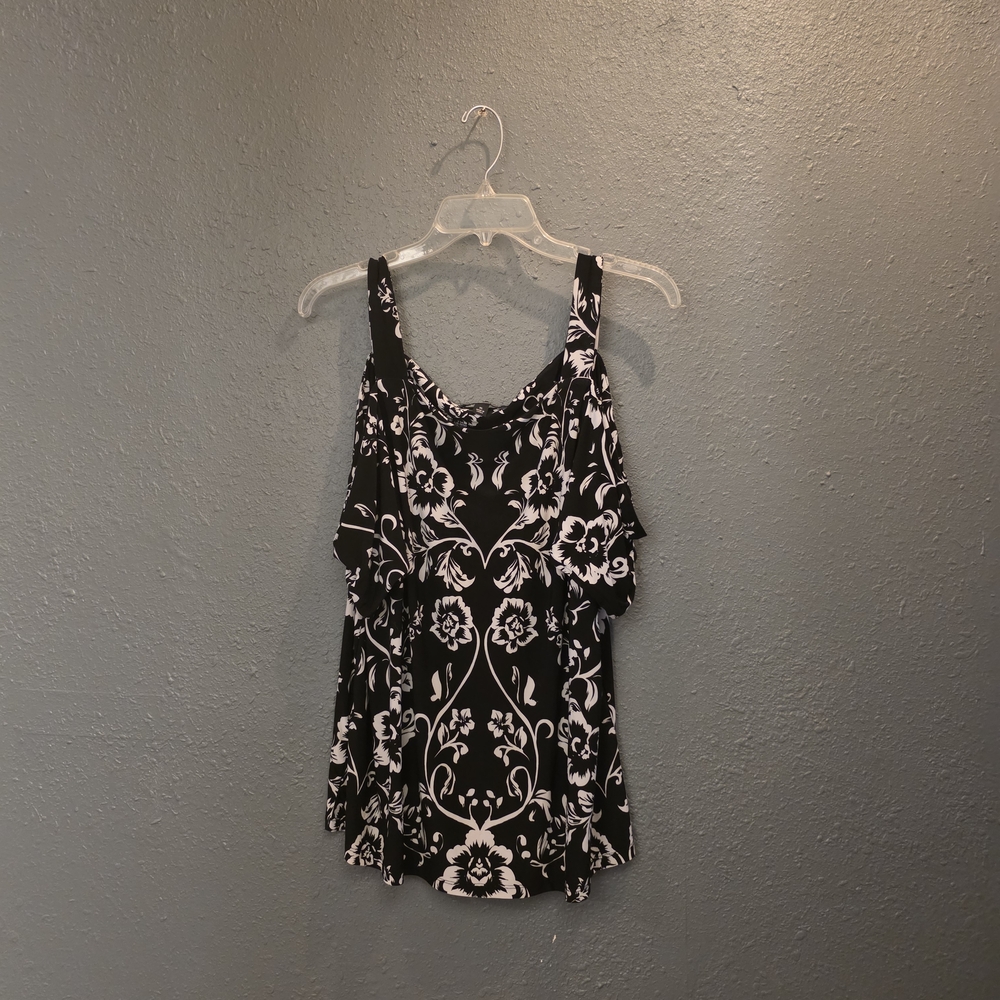INC International Concepts Black and White Floral Camisole